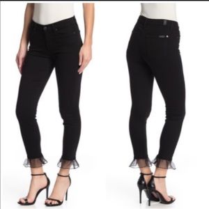 NEW 7 for all Mankind Black Ankle Skinny Jeans 711